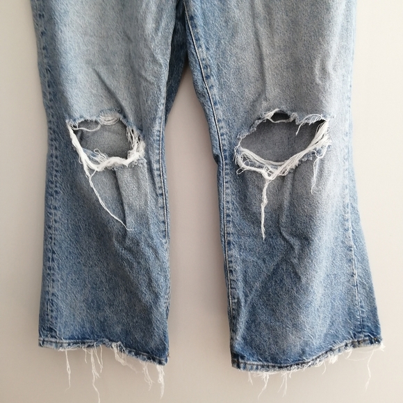 Free People We The Free Ranger Ripped Crop Wide Leg Jeans In Sky 30 - Picture 6 of 16